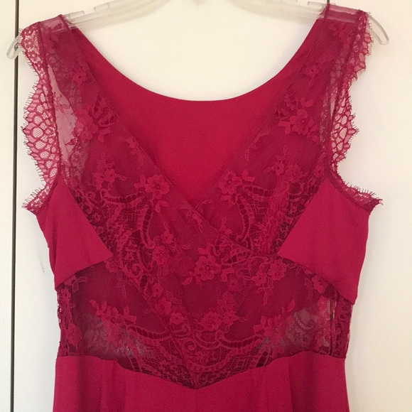 BCBCMaxAzria Red Lace Karey Long Dress - Picture 6 of 11